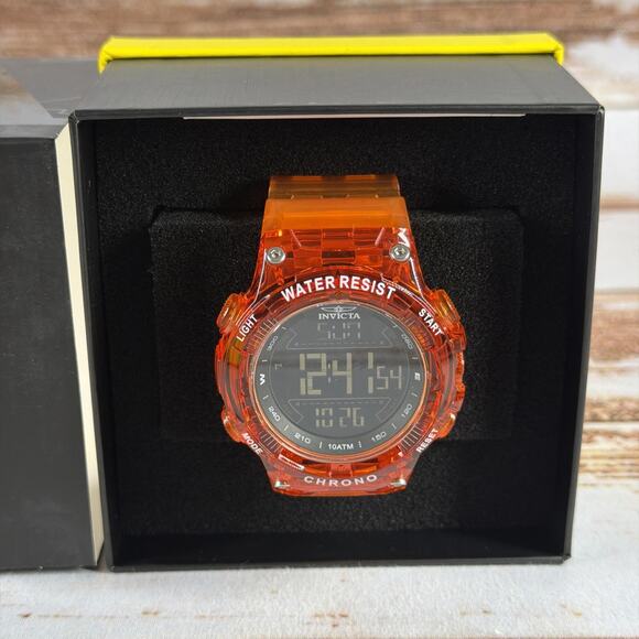 Invicta Men's Watch Invicta Racing Chrono Digital Dial Orange Case Strap 49046 - Picture 2 of 6